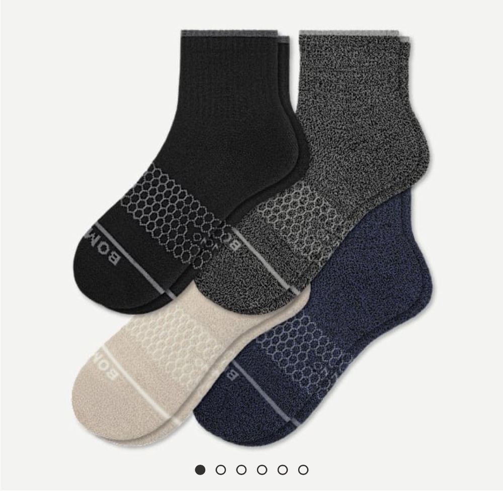 NWT BOMBAS Women's Merino Wool Blend Quarter Sock 4-Pack, size medium